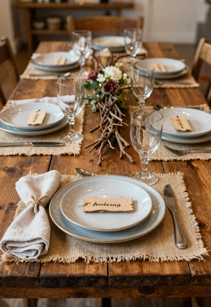 16 Farm Table Wedding Decor Ideas With Rustic Romance - 5. Farmhouse Table Settings 1