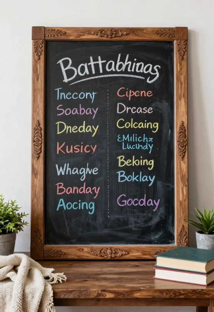 16 Library Table Decor Ideas That Look Classic & Cozy 22 16 Library Table Decor Ideas That Look Classic & Cozy - 12. Customizable Chalkboard 1