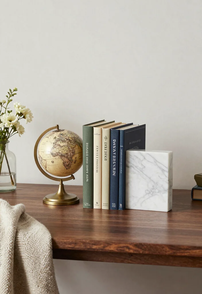 16 Library Table Decor Ideas That Look Classic & Cozy 3 16 Library Table Decor Ideas That Look Classic & Cozy - 3. Decorative Bookends 1