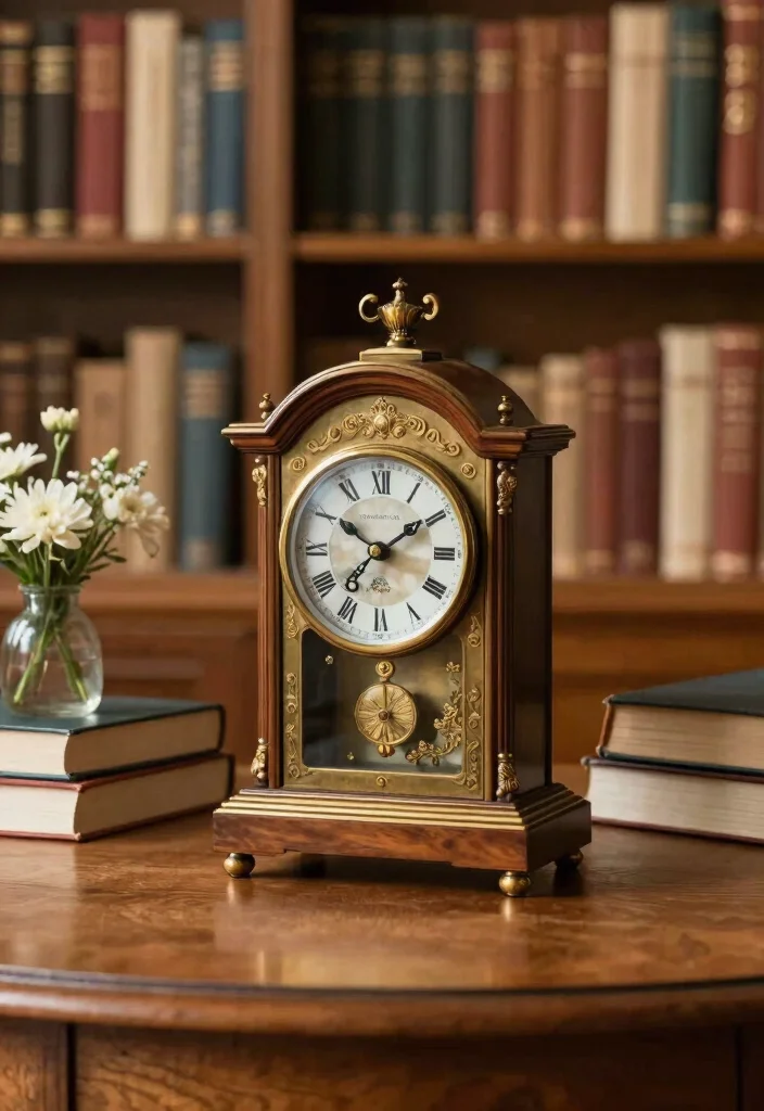 16 Library Table Decor Ideas That Look Classic & Cozy 19 16 Library Table Decor Ideas That Look Classic & Cozy - 9. Vintage Clocks 1