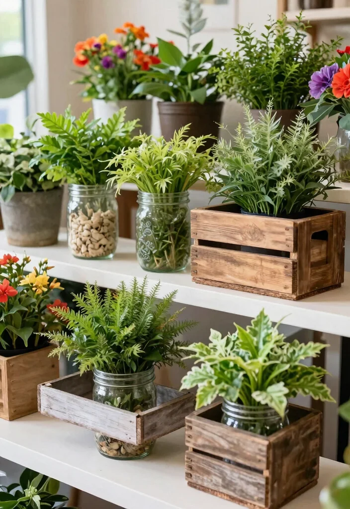 16 Plant Table Decor Ideas With Fresh Natural Touch - 12. Upcycled Plant Decor 1