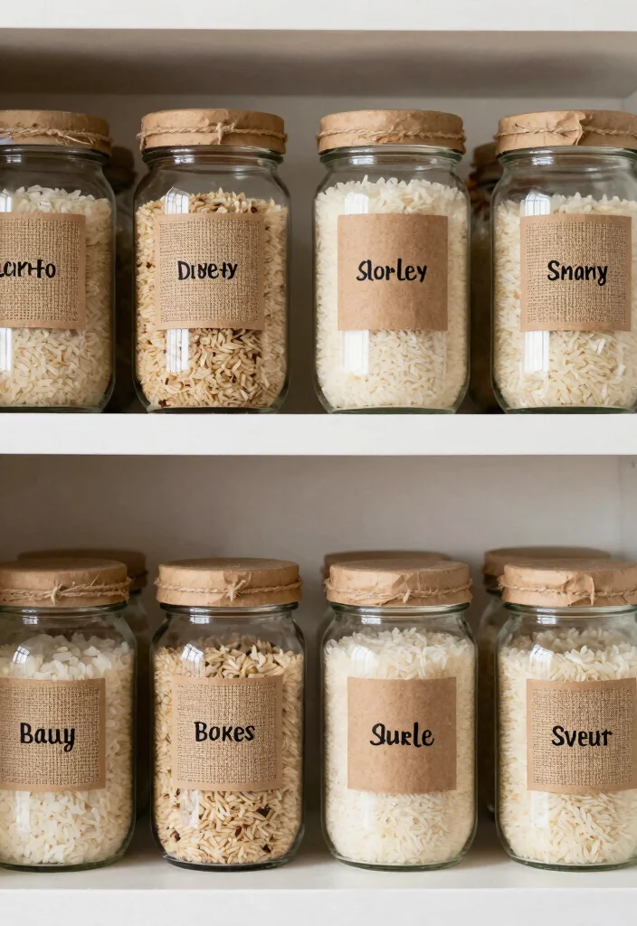 16 Rice Storage Ideas Kitchen Organization That Keep It Fresh - 13. DIY Rice Storage Labels for Personalization 1