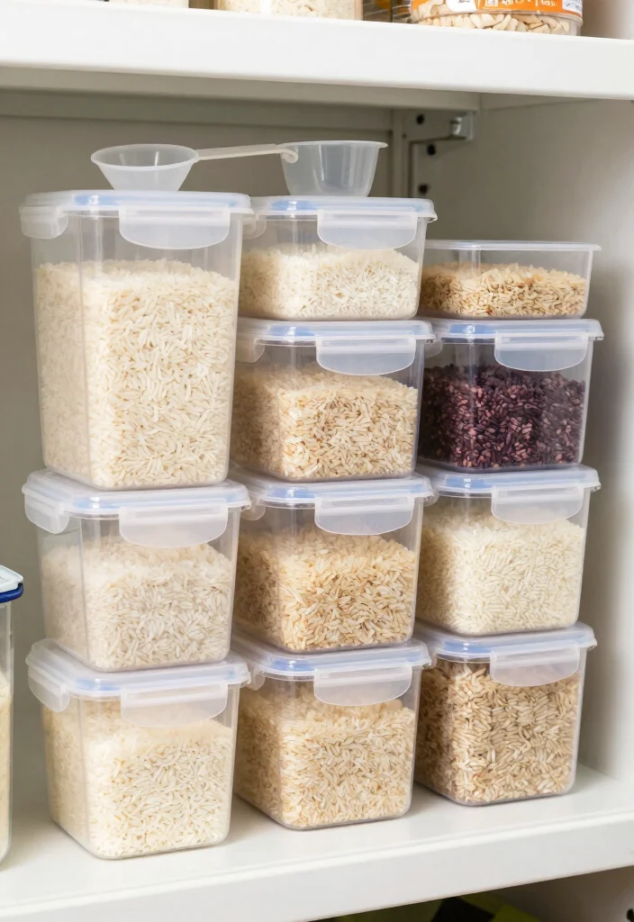 16 Rice Storage Ideas Kitchen Organization That Keep It Fresh - 4. Airtight Plastic Containers for Practicality 1