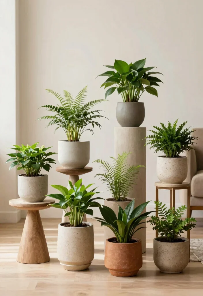 16 Table Plants Decor Ideas That Add Natural Beauty - 13. Plant Stands 1