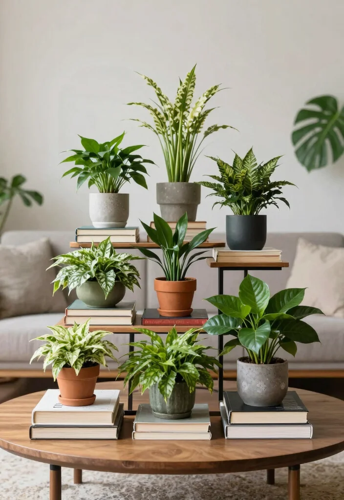 16 Table Plants Decor Ideas That Add Natural Beauty - 15. Multi-Level Displays 1