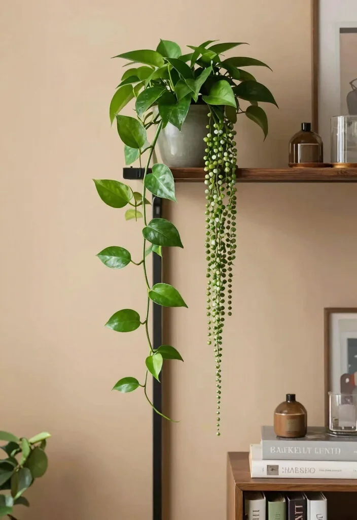 16 Table Plants Decor Ideas That Add Natural Beauty - 2. Cascading Greenery 1