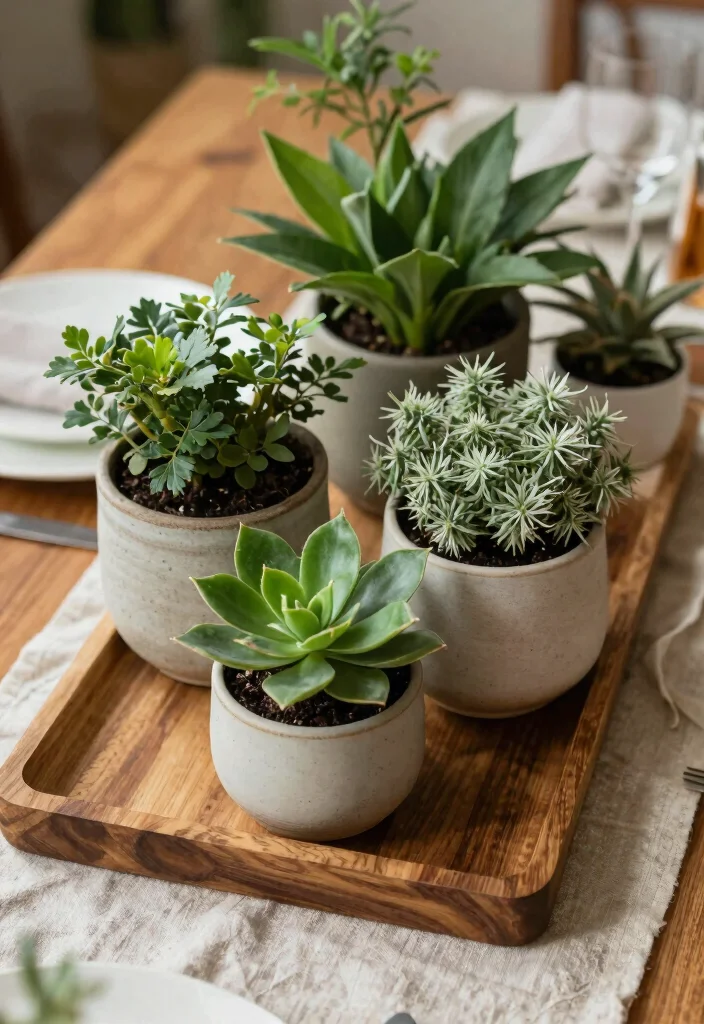 16 Table Plants Decor Ideas That Add Natural Beauty - 8. Layered Textures 1