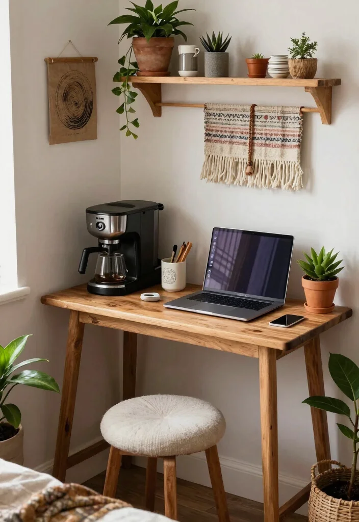 17 Boho Coffee Bar Ideas With Relaxed Chic Vibes - 13. Multi-Functional Spaces 1