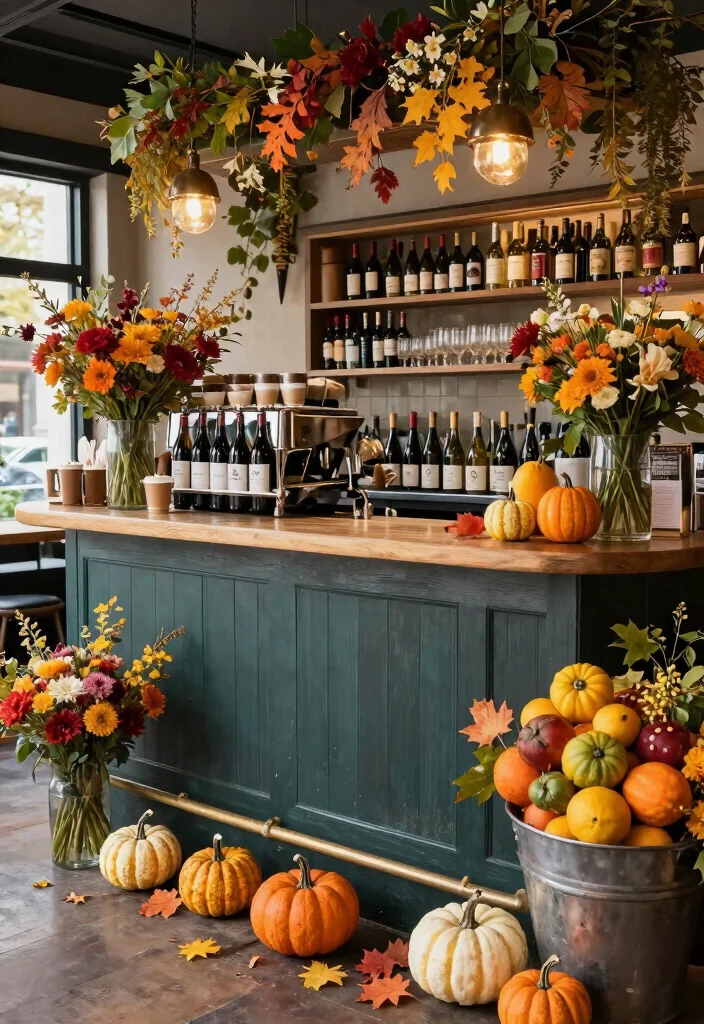 17 Coffee and Wine Bar Ideas for the Ultimate Entertaining Space 52 17 Coffee and Wine Bar Ideas for the Ultimate Entertaining Space - 12. Seasonal Decor Elements 1
