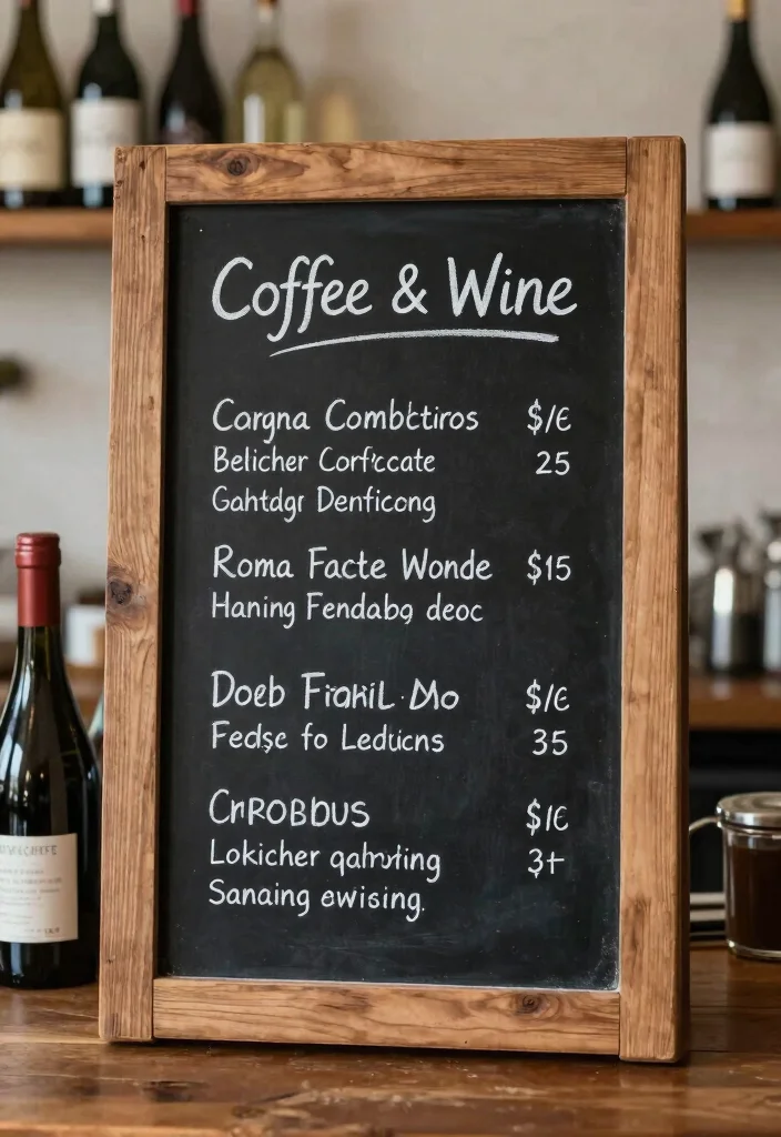 17 Coffee and Wine Bar Ideas for the Ultimate Entertaining Space 26 17 Coffee and Wine Bar Ideas for the Ultimate Entertaining Space - 6. Create a Coffee and Wine Menu Board 1