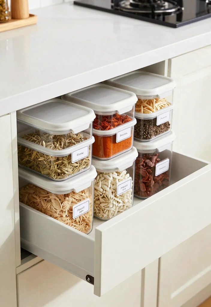 17 Deep Drawer Organization Kitchen Ideas That Work Smart - 4. Stackable Storage Containers 1