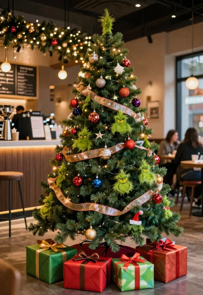 17 Grinch Coffee Bar Ideas With Fun Holiday Spirit - 13. Grinch-inspired Christmas Tree 1