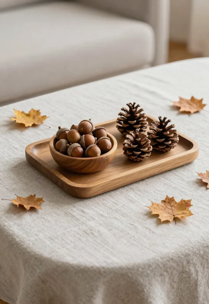 17 Minimalist Coffee Table Decor Ideas With Clean Elegance - 11. Minimalist Seasonal Decor 1
