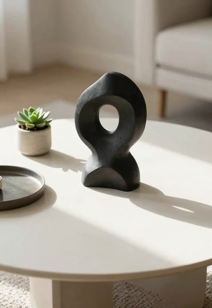 17 Minimalist Coffee Table Decor Ideas With Clean Elegance - 7. Artful Object Compositions 1