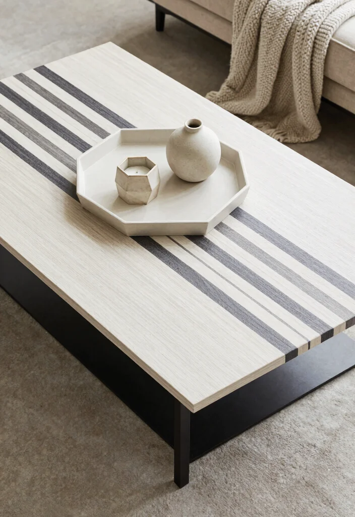 17 Minimalist Coffee Table Decor Ideas With Clean Elegance - 9. Geometric Patterns 1