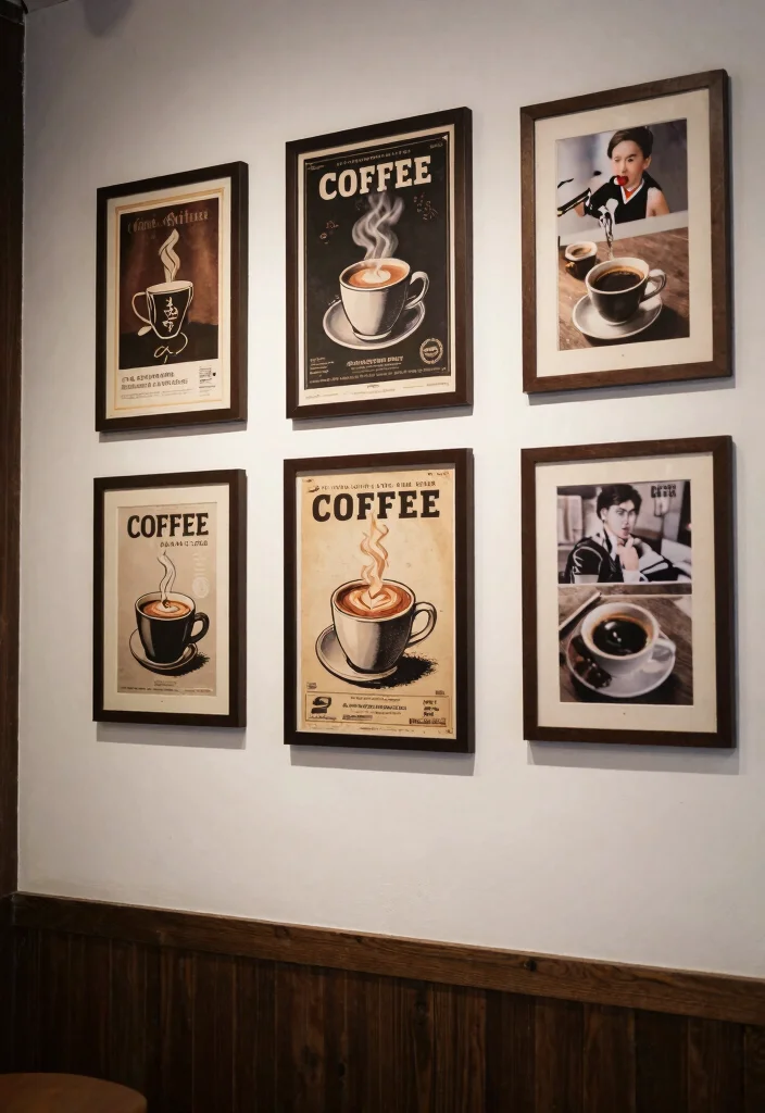 17 Moody Coffee Bar Ideas With Dark Cozy Aesthetic - 11. Wall Art with Purpose 1