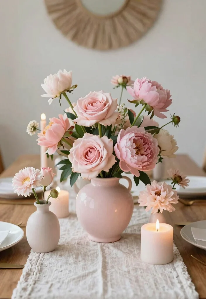 17 Pink Table Decor Ideas With Soft Feminine Charm 1 17 Pink Table Decor Ideas With Soft Feminine Charm - 1. Blush Pink Centerpieces 1