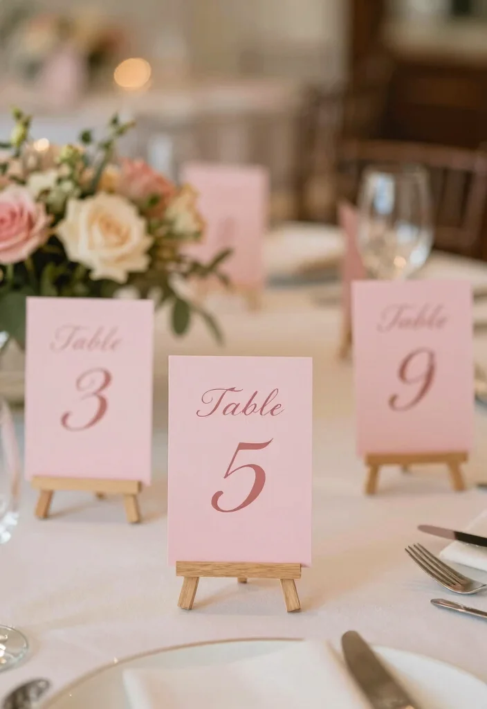 17 Pink Table Decor Ideas With Soft Feminine Charm 32 17 Pink Table Decor Ideas With Soft Feminine Charm - 12. Chic Table Numbers 1