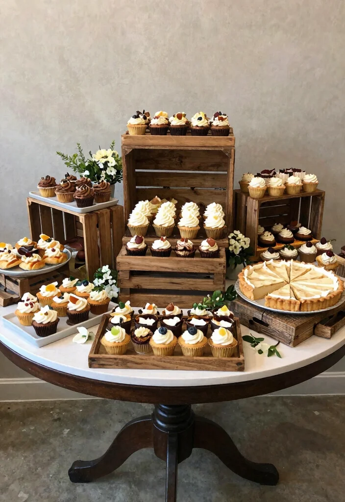 17 Round Table Wedding Decor Ideas With Romantic Flow - 10. Themed Dessert Displays 1