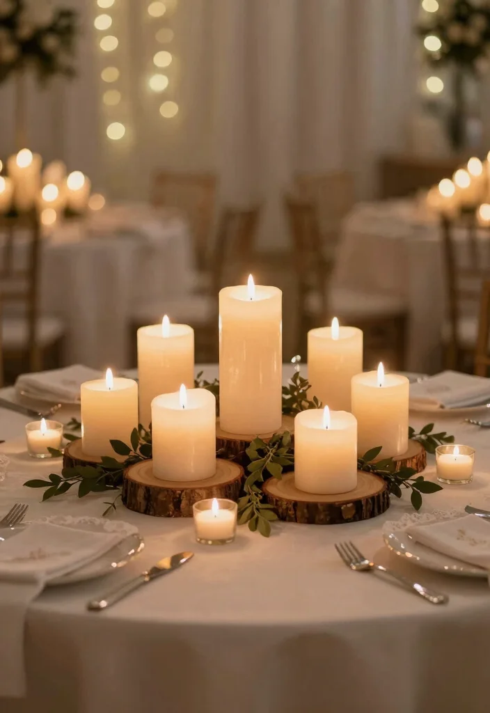 17 Round Table Wedding Decor Ideas With Romantic Flow - 2. Romantic Candlelit Glow 1