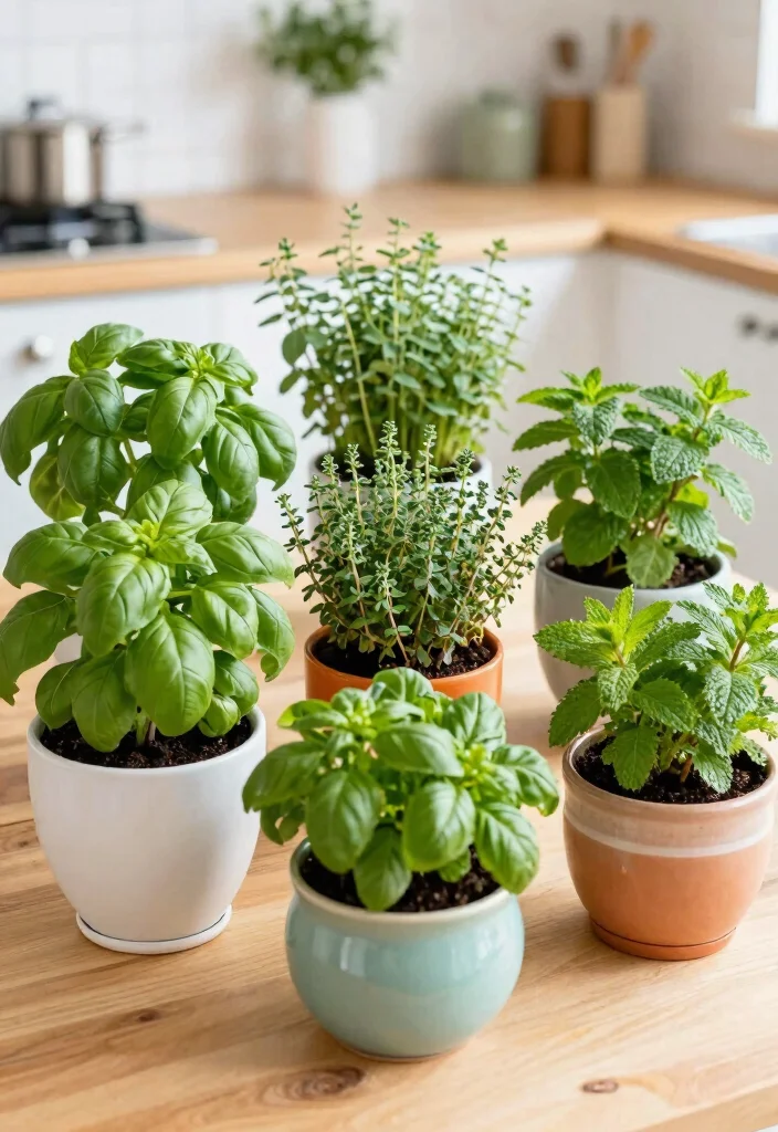 17 Simple Kitchen Table Decor Ideas That Feel Fresh - 16. Fresh Herbs Centerpiece 1