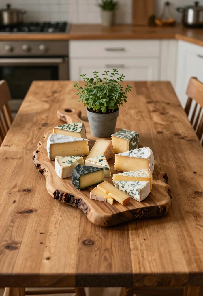 17 Simple Kitchen Table Decor Ideas That Feel Fresh - 3. Rustic Wooden Accents 1