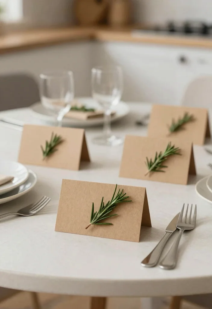 17 Simple Kitchen Table Decor Ideas That Feel Fresh - 7. Creative Place Cards 1