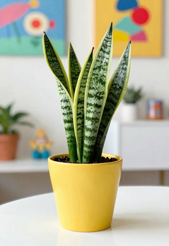 17 Snake Plant Decor Ideas That Add Modern Greenery - 14. The Color Pop 1
