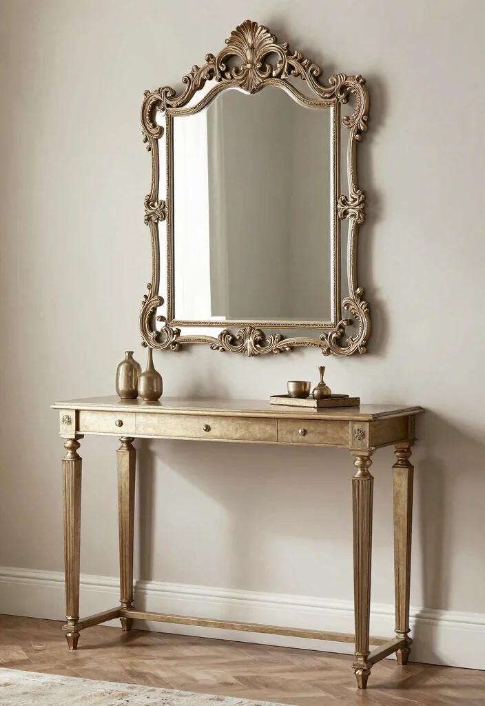 18 Console Table Decor Ideas That Welcome Beautifully - 13. Use of Mirrors 1