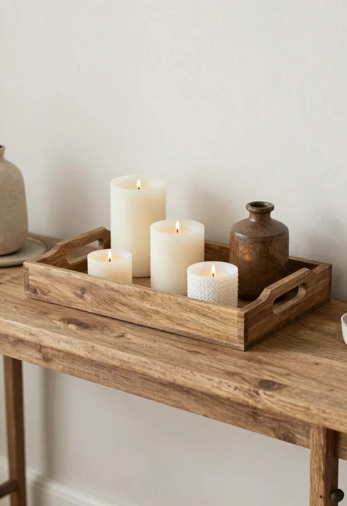 18 Console Table Decor Ideas That Welcome Beautifully - 18. Decorative Trays 1