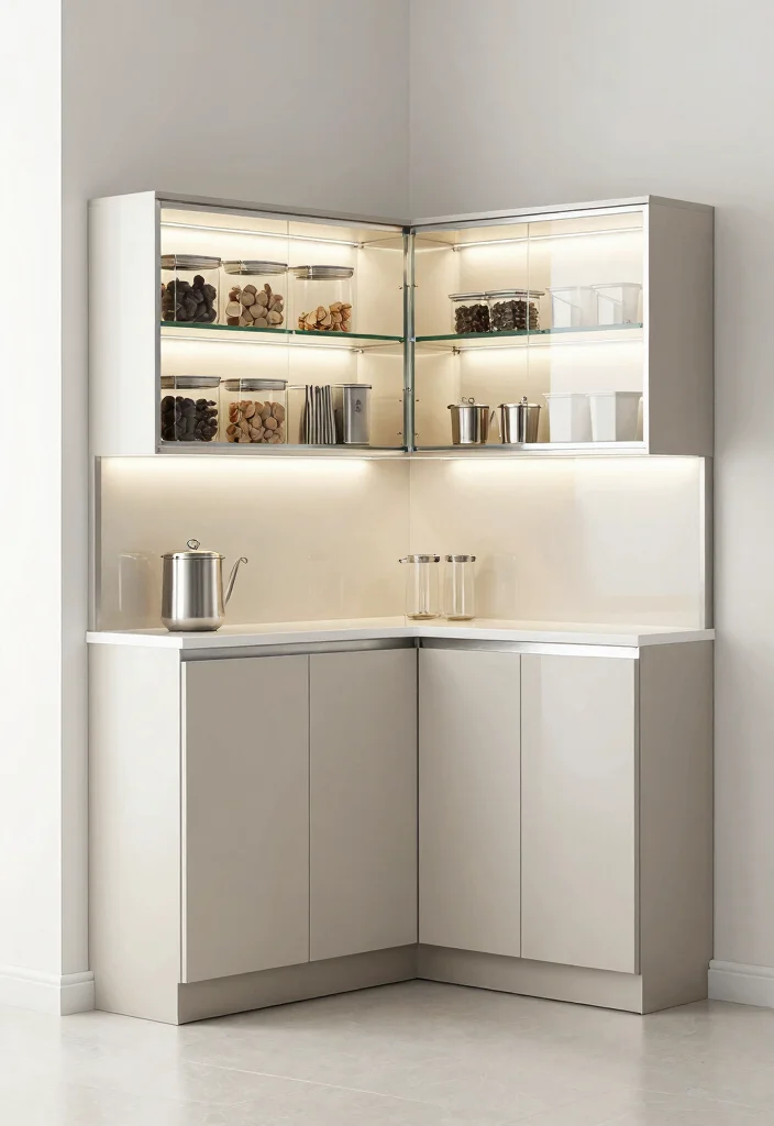 18 Corner Cabinet Coffee Bar Ideas That Use Every Nook - 2. Sleek and Modern Minimalism 1