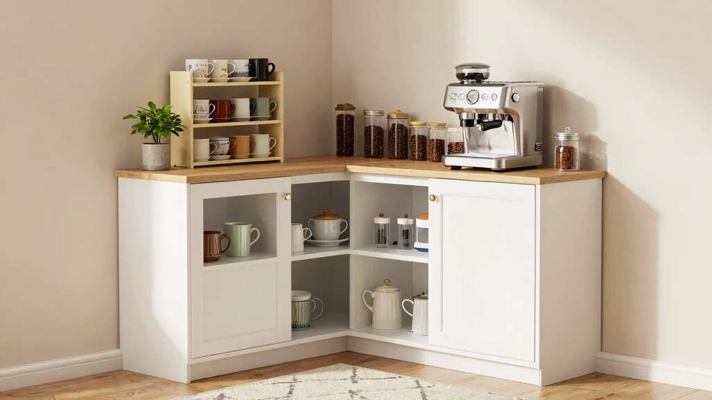 18 Corner Cabinet Coffee Bar Ideas That Use Every Nook