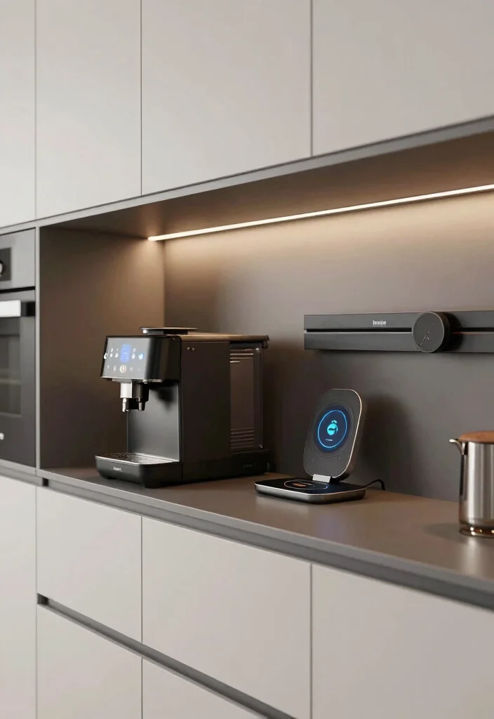 18 Floating Coffee Bar Ideas That Save Space Beautifully - 11. Smart Tech Floating Coffee Bar 1