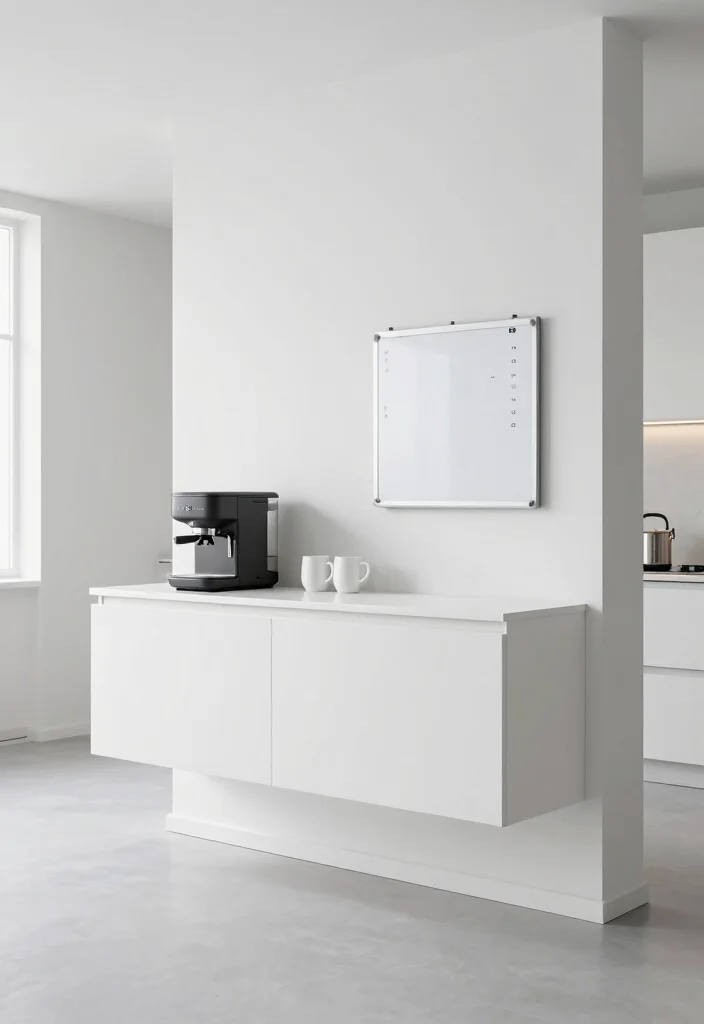 18 Floating Coffee Bar Ideas That Save Space Beautifully - 5. Modern Minimalist Coffee Setup 1