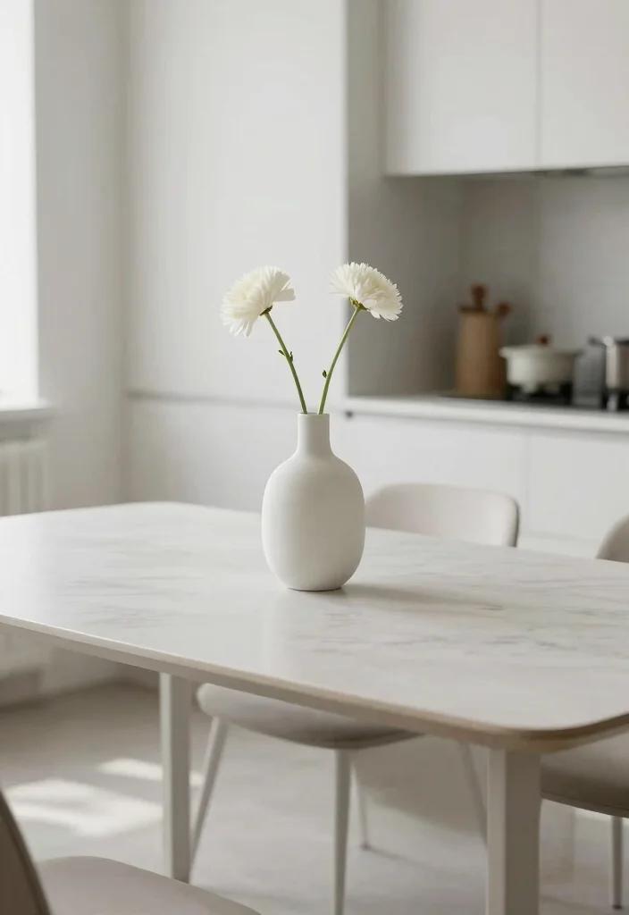 18 Kitchen Table Decor Centerpiece Ideas That Shine - 10. Minimalist Modern Centerpiece 1