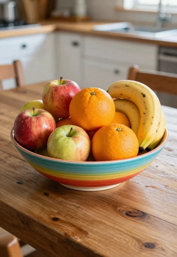 18 Kitchen Table Decor Centerpiece Ideas That Shine - 11. Colorful Fruit Bowl 1