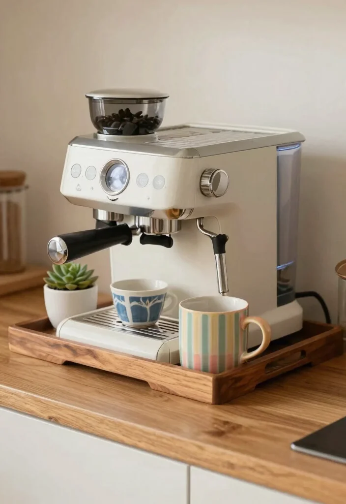 18 Mini Coffee Bar Ideas That Fit Anywhere - 6. Stylish Tray Setup 1