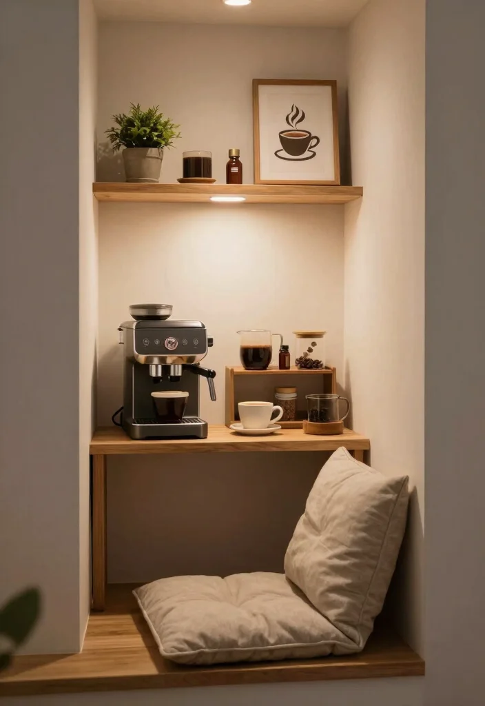 18 Mini Coffee Bar Ideas That Fit Anywhere - 9. Under-Stairs Coffee Nook 1