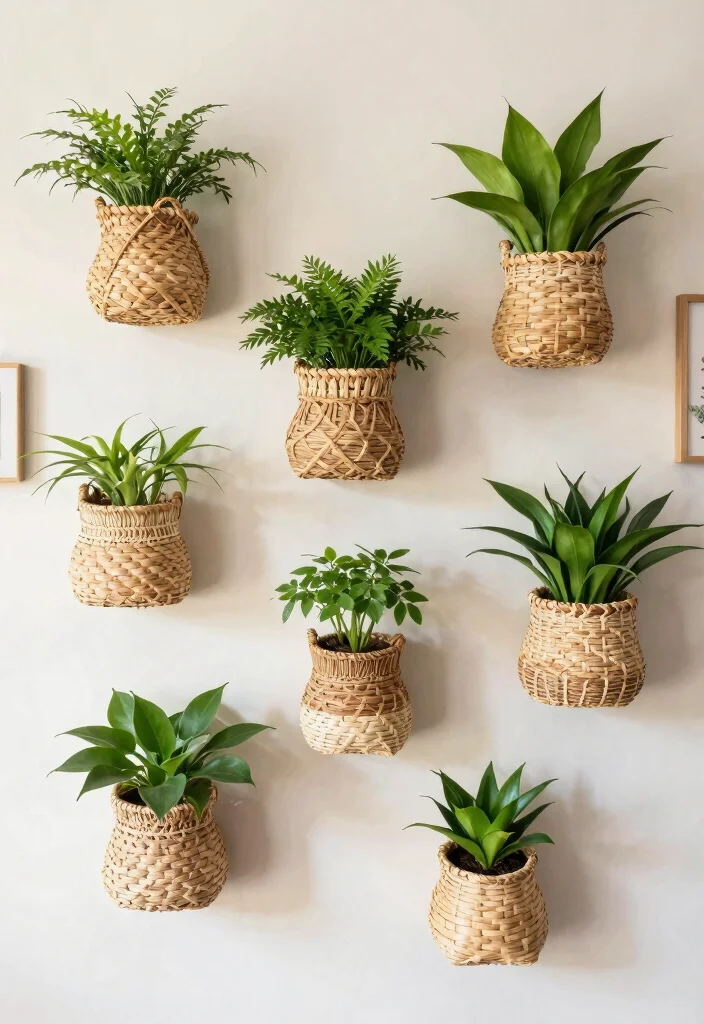 18 Money Plant Wall Decor Ideas That Brighten Any Room - 10. Eco-Friendly Wall Baskets 1