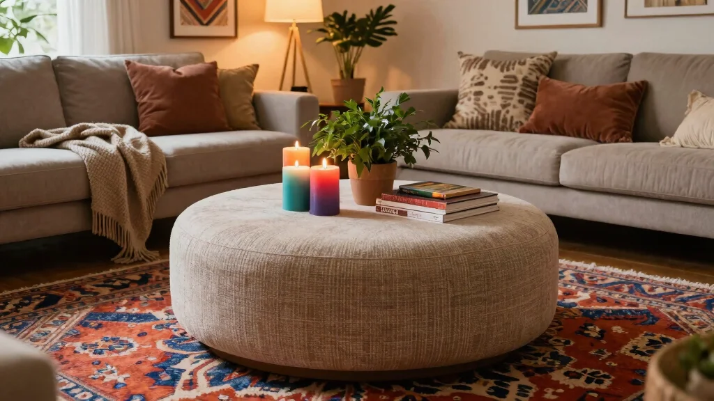 18 Ottoman Coffee Table Decor Ideas That Look Cozy & Chic