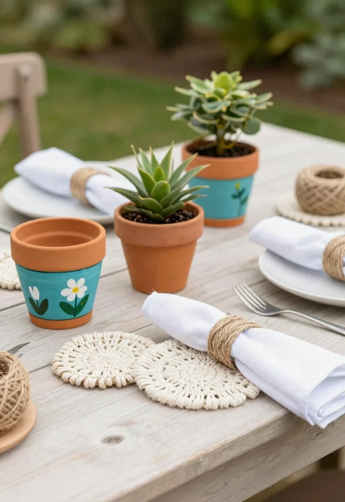 18 Outside Table Decor Ideas for Stylish Outdoor Dining - 10. DIY Crafts 1