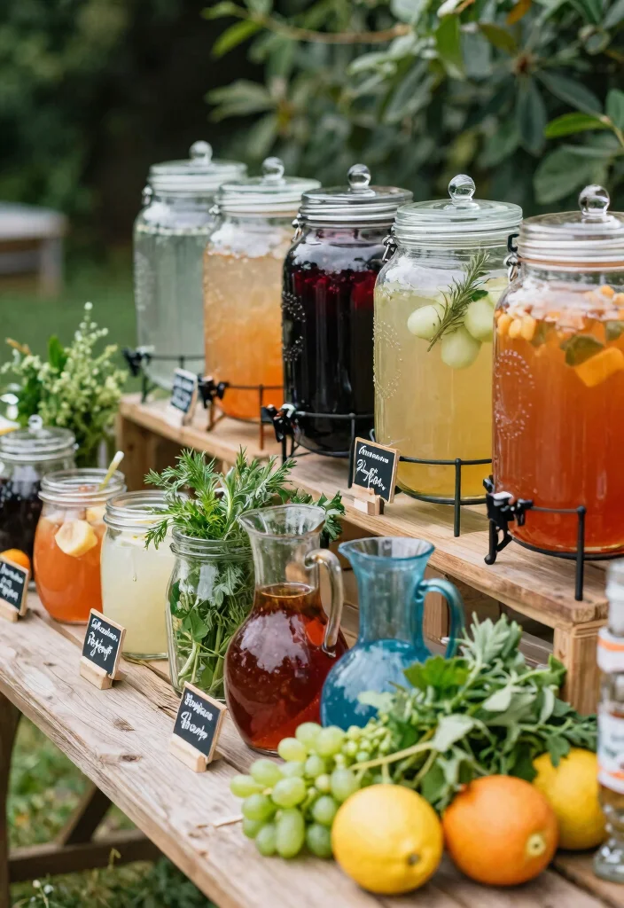 18 Outside Table Decor Ideas for Stylish Outdoor Dining - 11. Personal Beverage Station 1