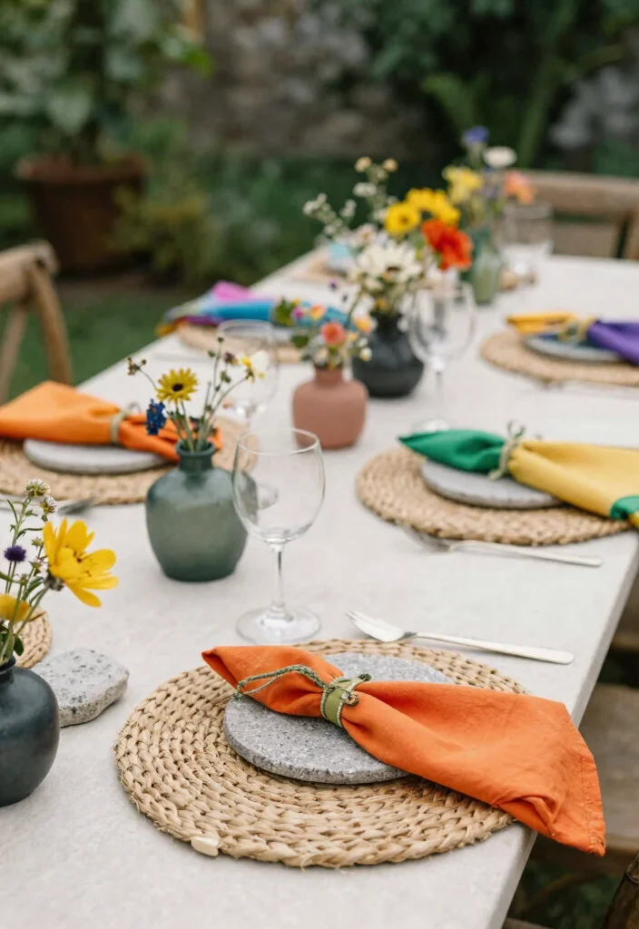 18 Outside Table Decor Ideas for Stylish Outdoor Dining - 12. Creative Place Settings 1