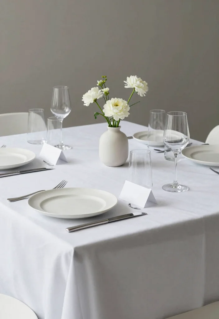 18 Prom Table Decor Ideas That Sparkle Beautifully - 11. Minimalist Charm 1