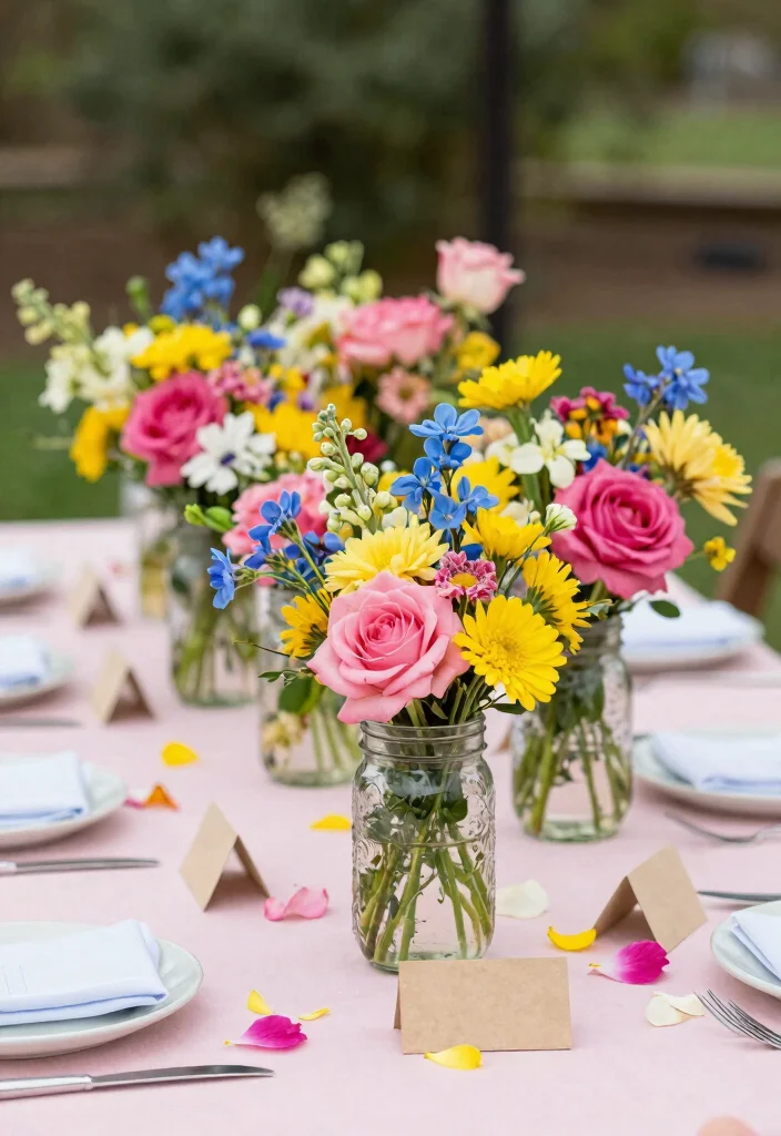 18 Prom Table Decor Ideas That Sparkle Beautifully - 2. Floral Fantasy 1