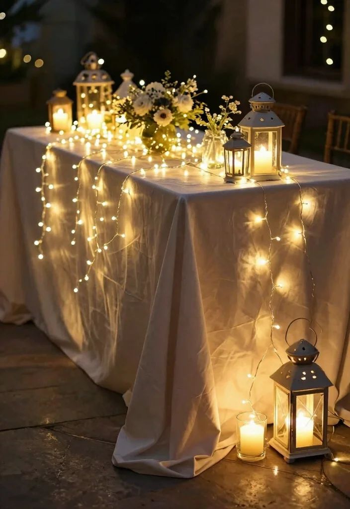 18 Prom Table Decor Ideas That Sparkle Beautifully - 4. Whimsical Fairy Lights 1