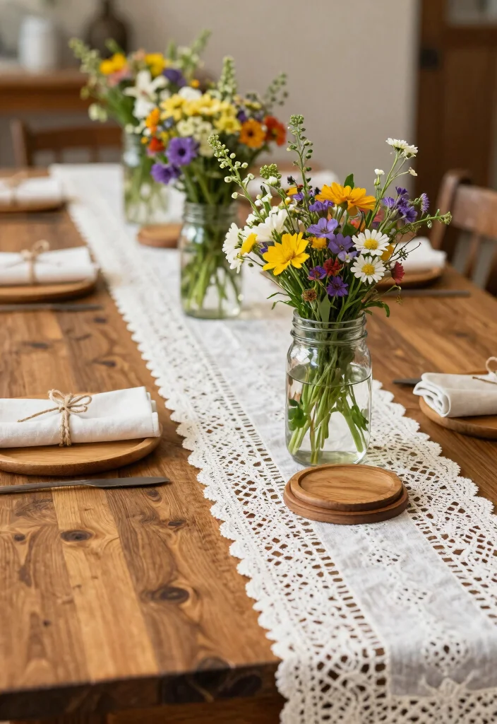 18 Prom Table Decor Ideas That Sparkle Beautifully - 5. Rustic Chic with Wood Accents 1