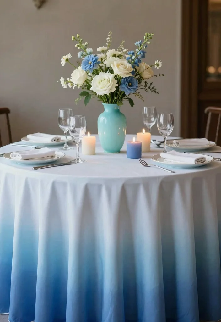 18 Prom Table Decor Ideas That Sparkle Beautifully - 8. Dreamy Ombre Effect 1
