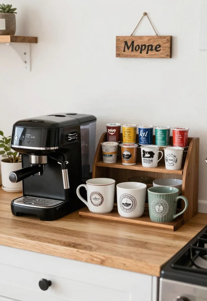 18 Small Kitchen Organization Ideas That Transform Tiny Spaces - 13. Create a Coffee Station 1