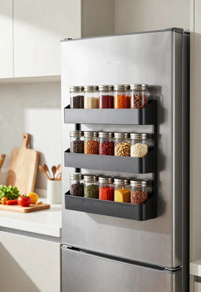 18 Small Kitchen Organization Ideas That Transform Tiny Spaces - 2. Magnetic Spice Racks 1